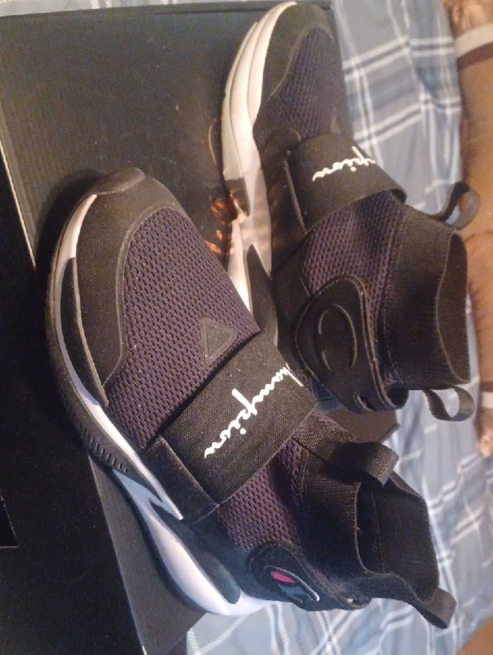 Champion Men's Slip-On Athletic Sneakers - Black/Wht - Picture 3 of 8